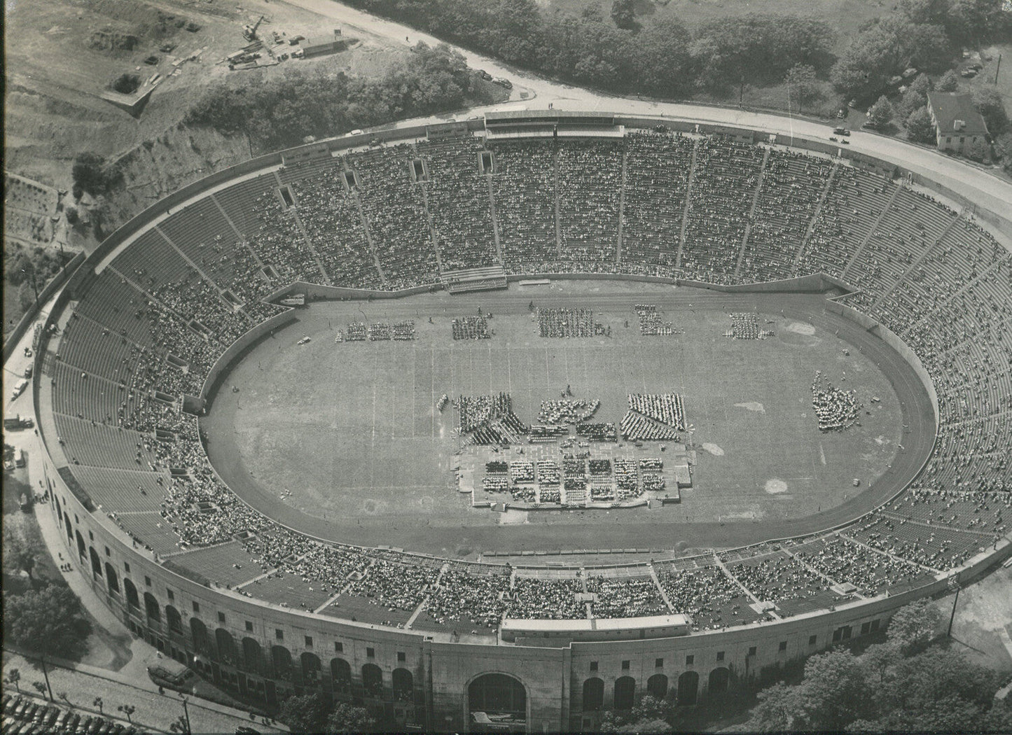 Vintage Pitt Stadium Aerial Photo, Pittsburgh PGH, 1940s-60s, Gerlach & Kasak