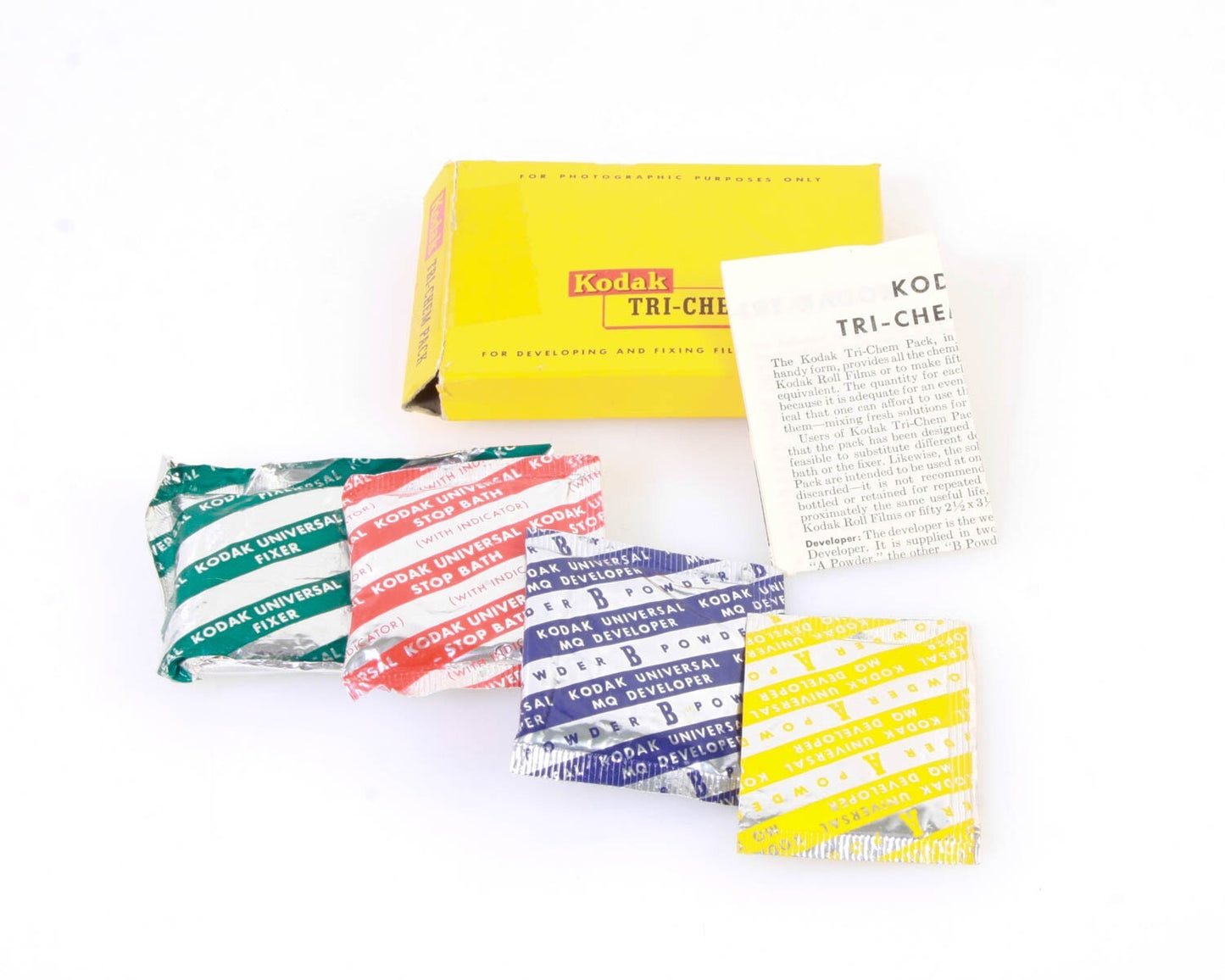 VINTAGE KODAK TRI CHEM PACK: DEVELOPER, STOP & FIX (AS-IS)