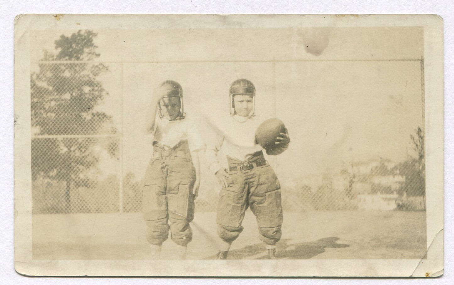 Vintage 1920s130s Boys Football Photo - Tonal B&W, 4.5x2.75 in, Original Print Wall Art