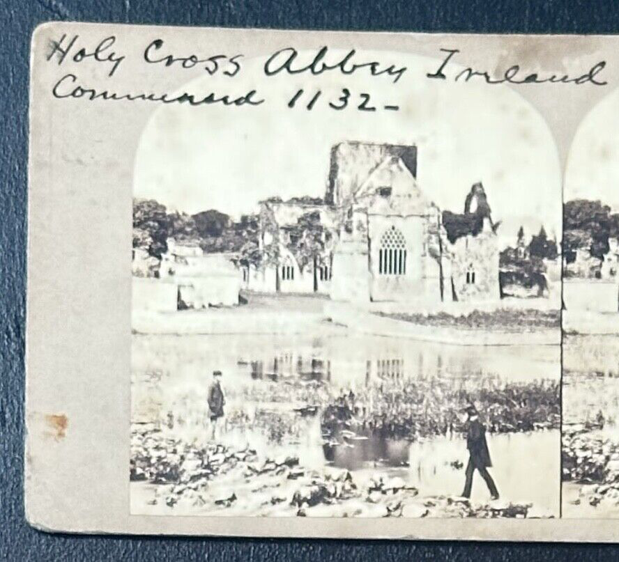 Vintage Stereoview Card: ���Holy Cross Abbey, Ireland ���