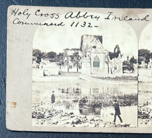 Vintage Stereoview Card: ���Holy Cross Abbey, Ireland ���