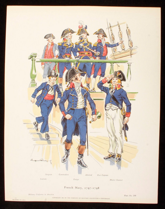 French Navy 1797-1798 Illustration 11x14
