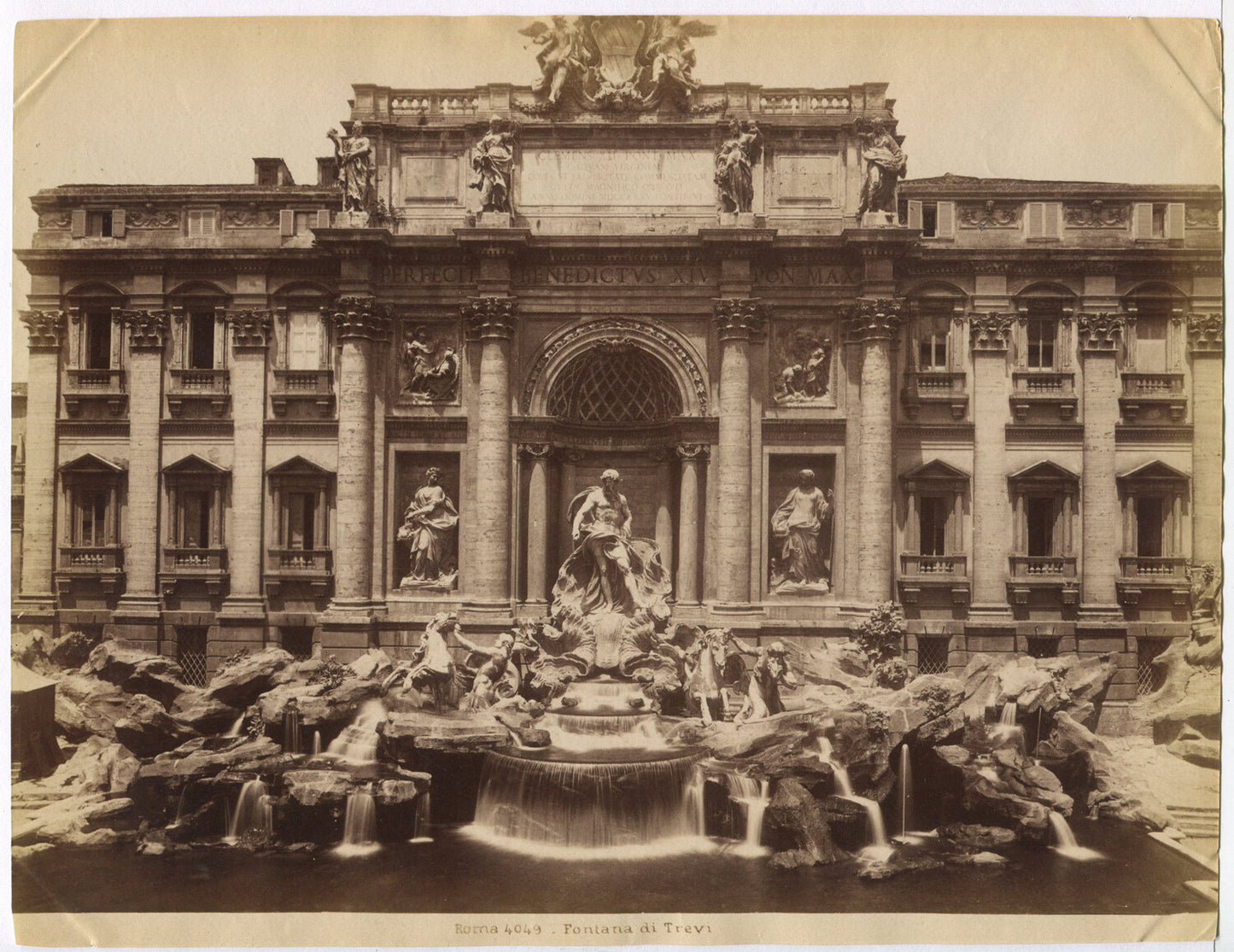TREVI FOUNTAIN. ROME, ITALY. UNMOUNTED ALBUMEN.