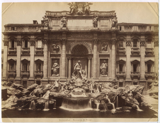 TREVI FOUNTAIN. ROME, ITALY. UNMOUNTED ALBUMEN.