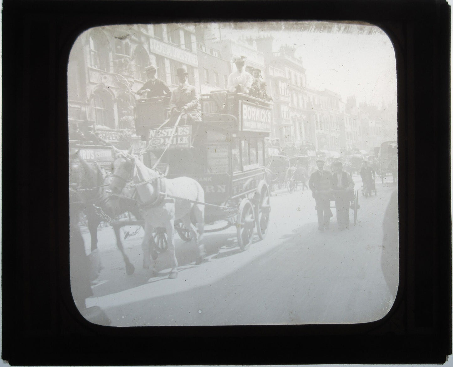 NESTLE MILK WAGON. PHOTO ON GLASS.