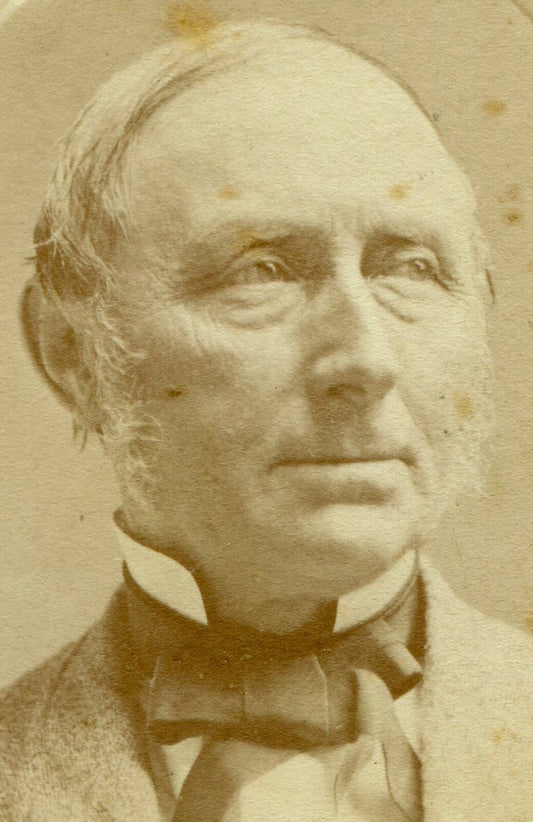 Vintage CDV Photo Man with Bags Under Eyes Big Bow Tie Salem MA