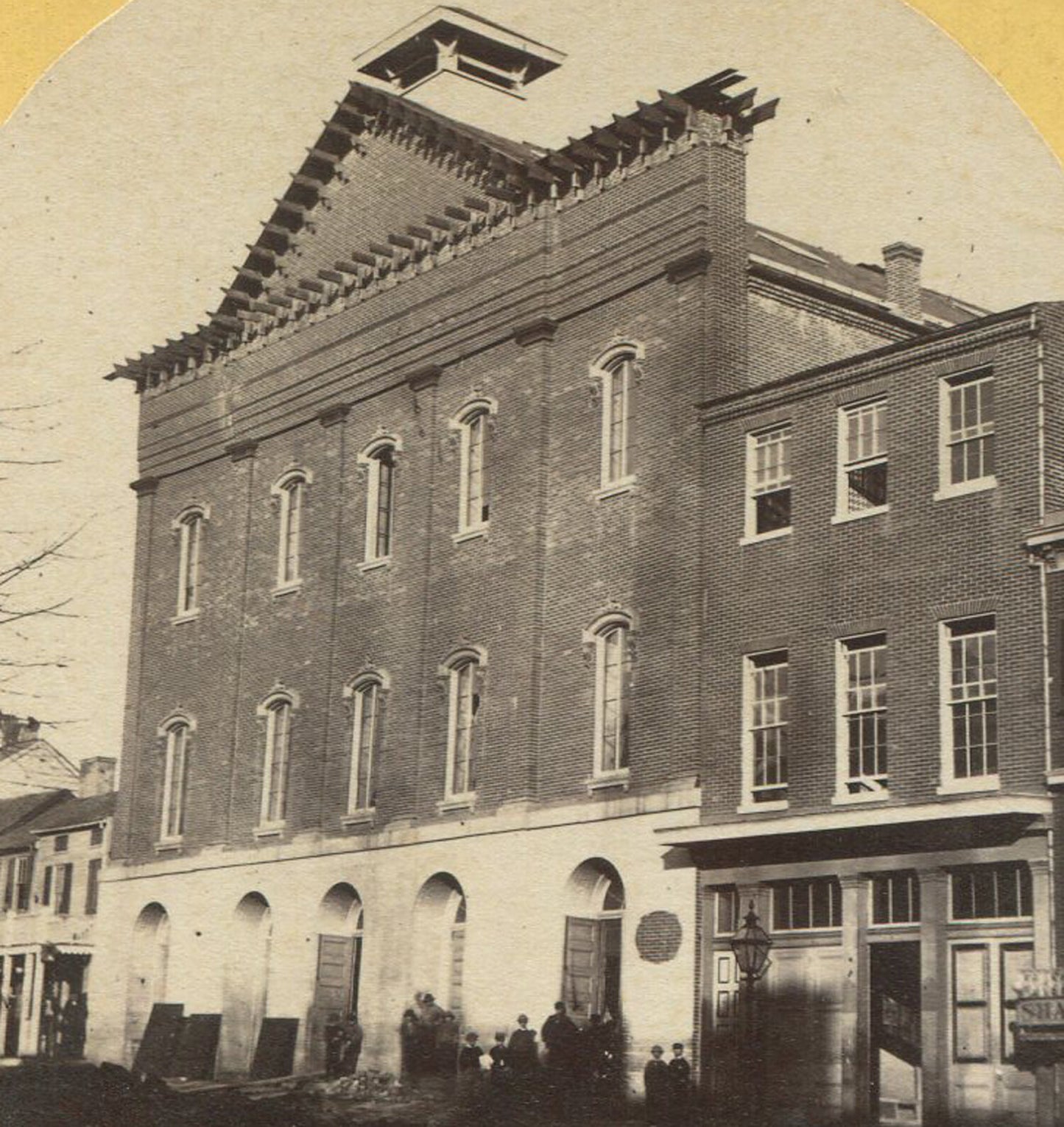 Vintage Civil War Stereoview Ford's Theatre - Sharp Photo, Original Wear, Collectible