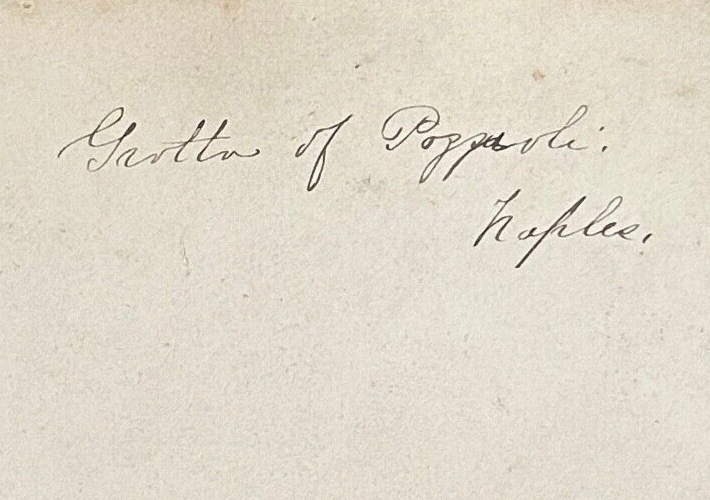 Vintage StereoView Card Interior of Grotto di Pozzuoli Naples Italy 3.5x7in