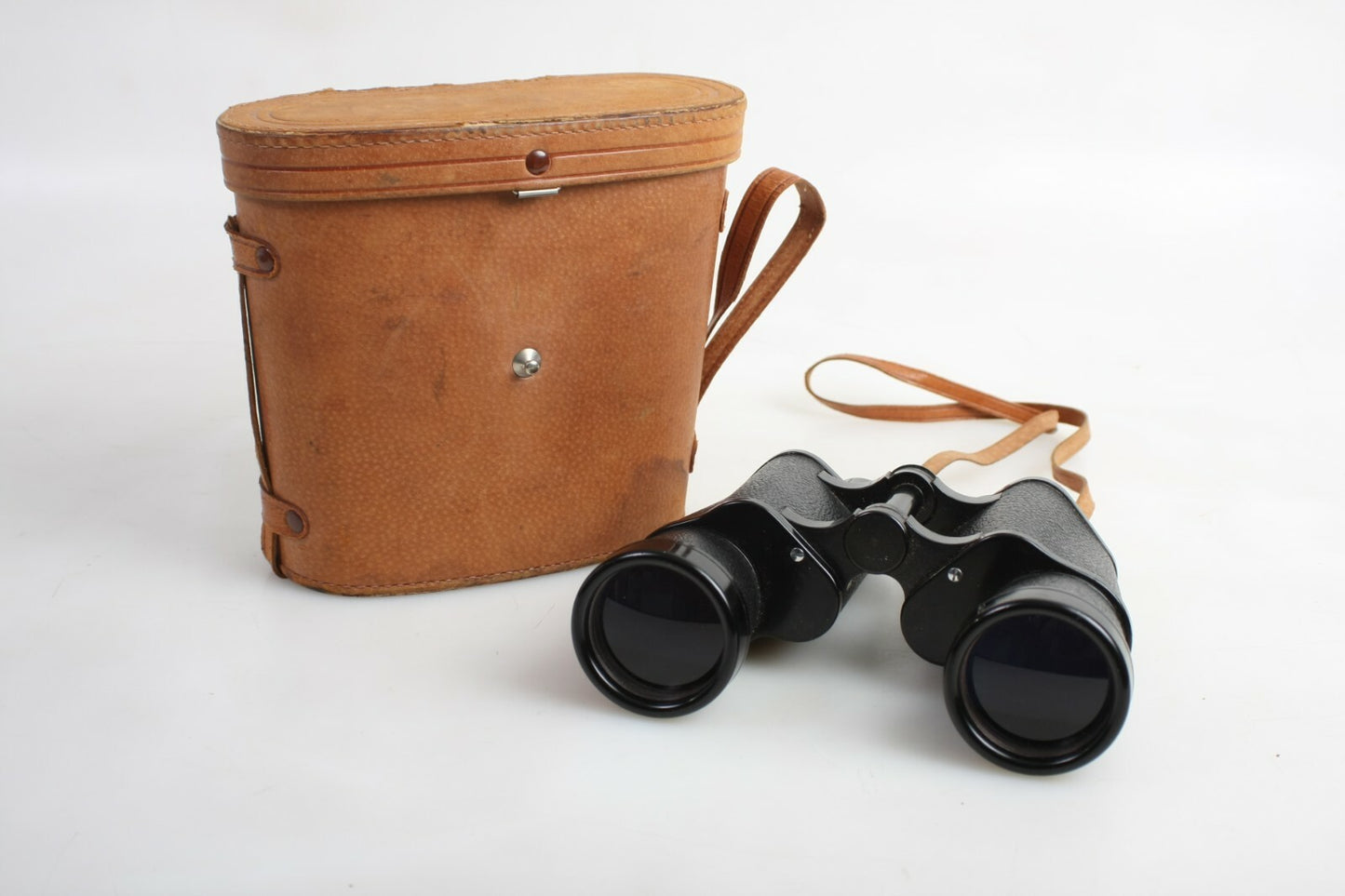 Vintage Travel Binoculars with Case and Strap