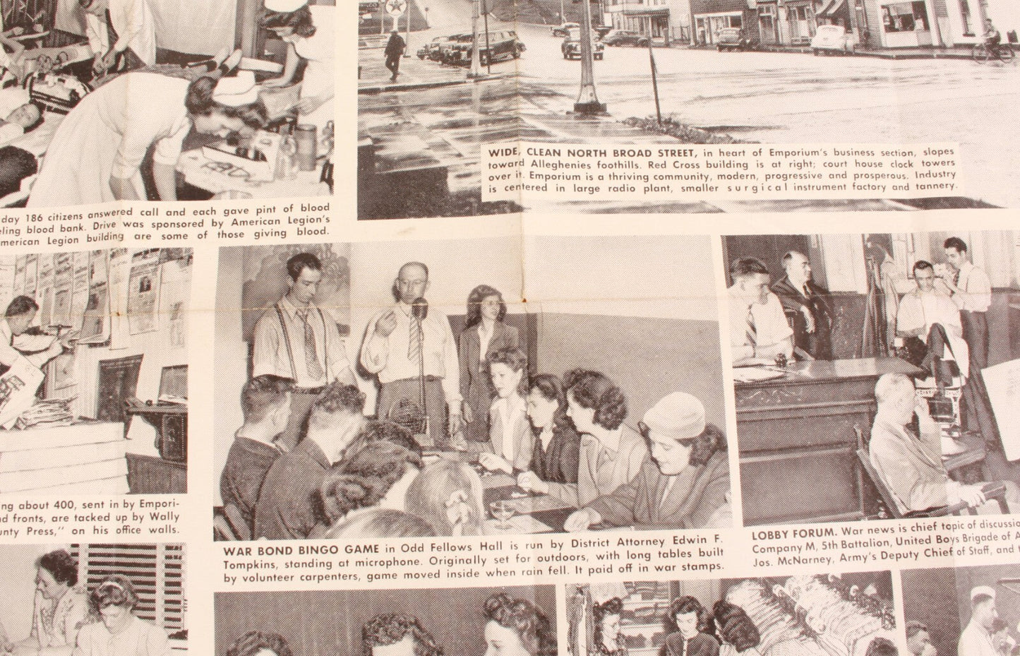 Vintage Newspaper Print July 29 1944 WW2 Pennsylvanian Town Emporium