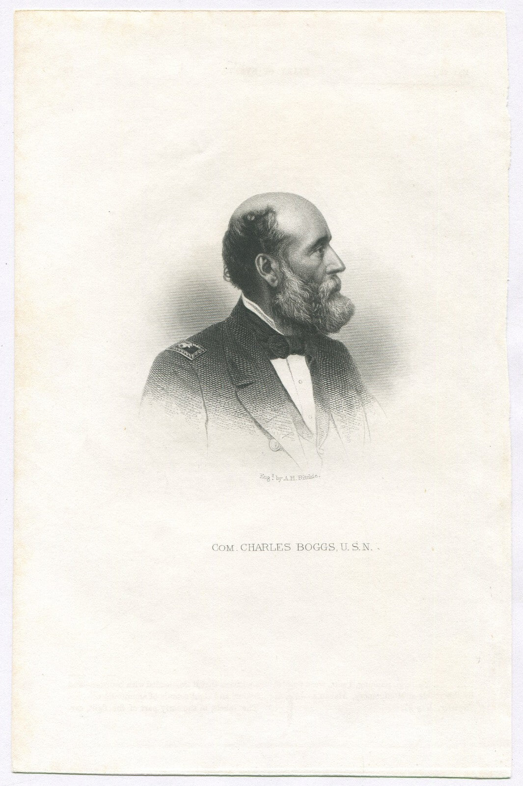 COM. CHARLES BOGGS,USN,USA.LITHOGRAPH 9.25X6.25 INCHES.