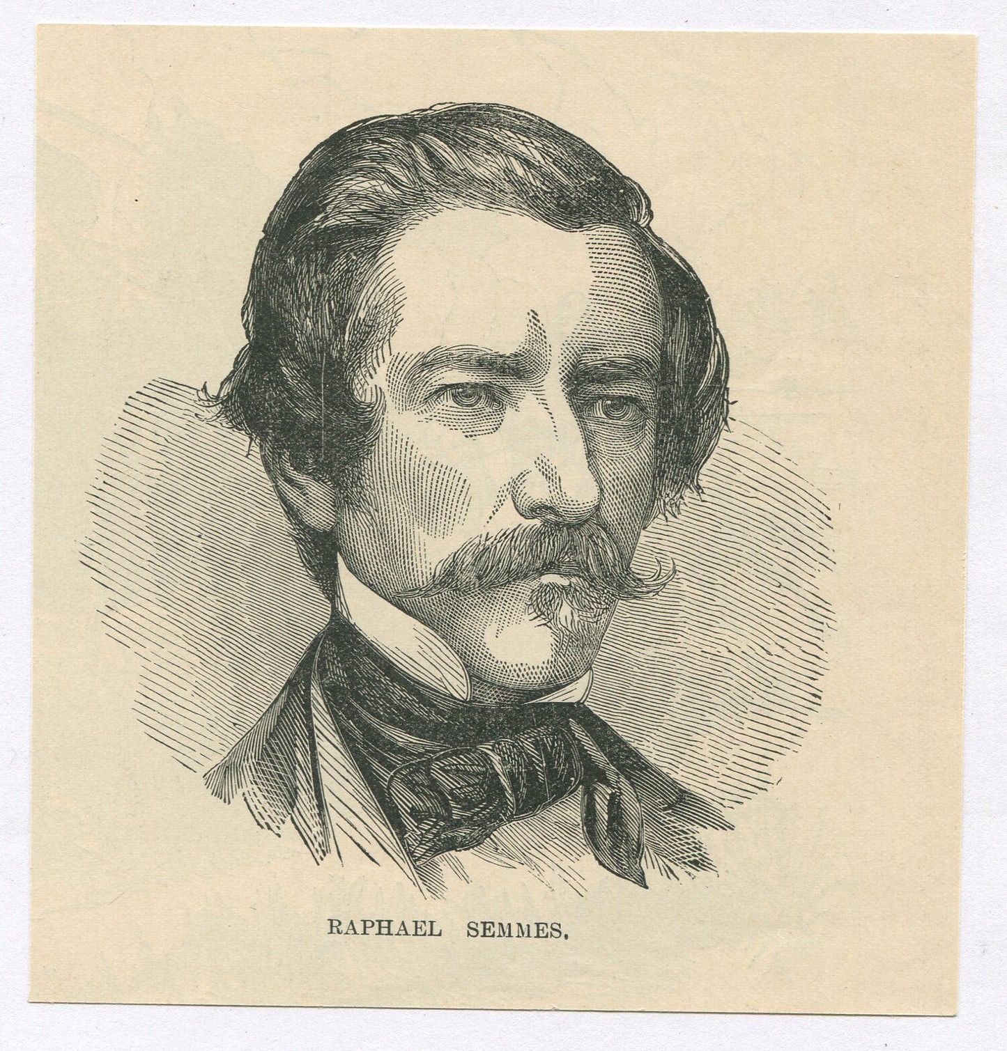 GEN. RAPHAEL SEMMES, CSA. NEWSPRINT LITHOGRAPH 5X5 INCHES.