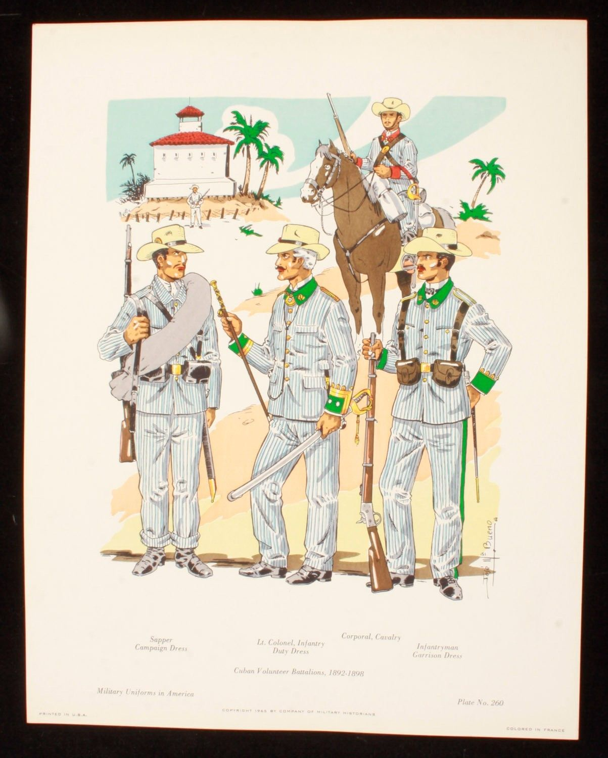 Cuban Volunteer Battalions 1892-1898 Illustration 11x14