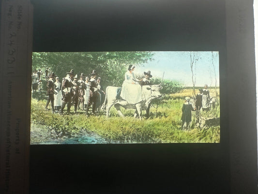 Vintage Lantern Slide "The Bridal Procession" Charles Yardley Turner 1850-1919
