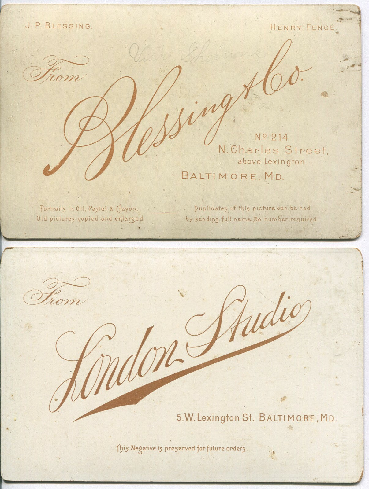 Vintage 5-Set Cabinet Card: Cross Eyed Woman & Portraits -- Baltimore, MD, Original Authentic Photo