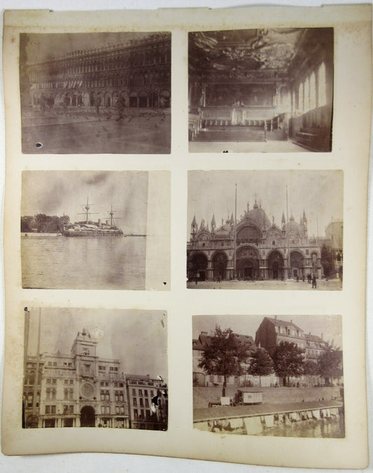 ARCHITECTURE/SCENIC VIEWS OF ITALY. 12, 3.37X4.5 ALBUMENS ON 13.5X11 IN. 1 PAGE.