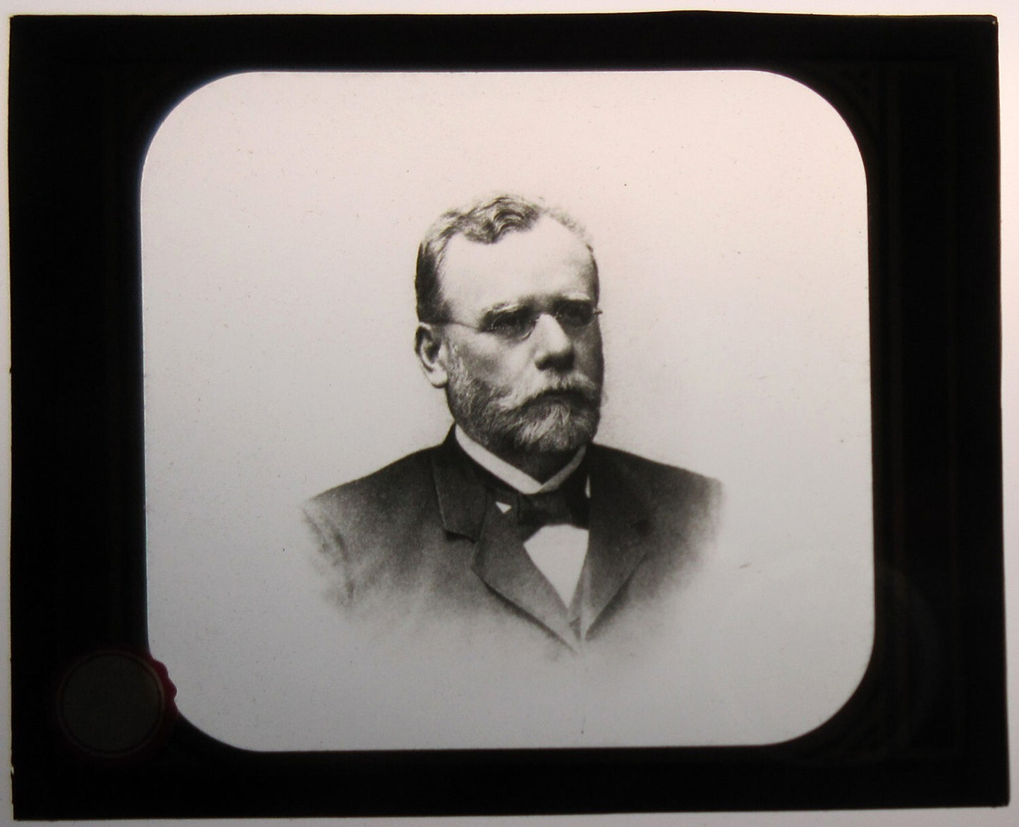 Vintage Portrait Photo on Glass Lantern Slide - Original Old Photo, 3.25 x 3.5 in, Shows Wear