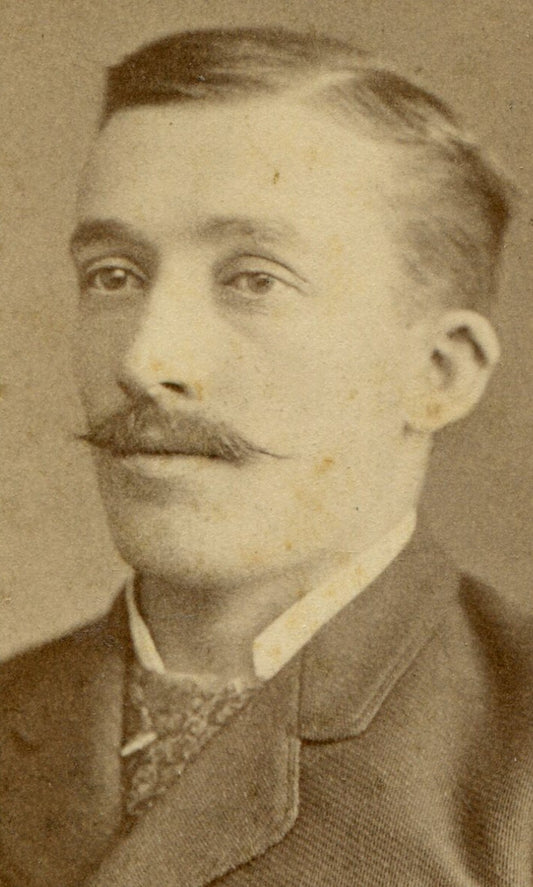 MAN WITH WAX TIPPED MUSTACHE. CDV. SUNBURY, PA.