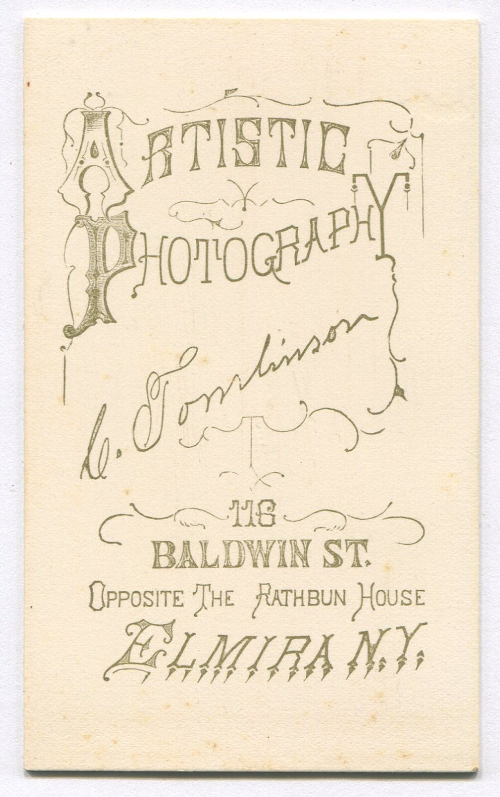 WOMAN, SHORT HAIR AND BUSY COLLAR. CDV. ELMIRA, N.Y.