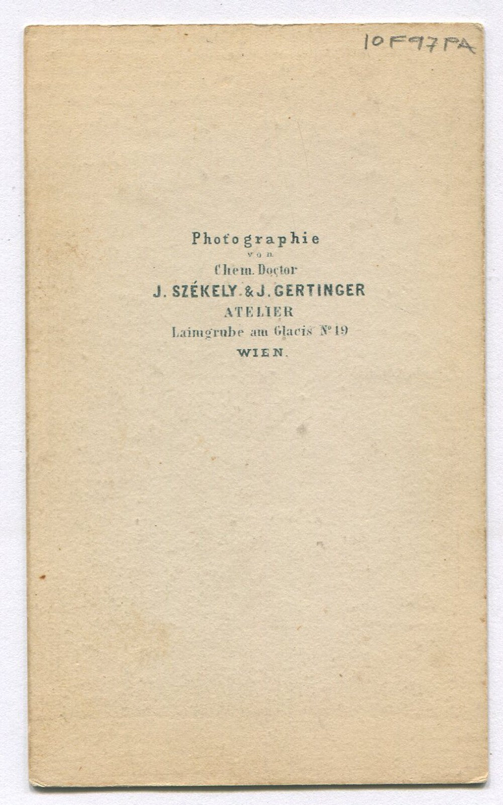 MAN W/SHY WHISKERS, BOW TIE. CDV. WIEN, AUSTRIA.