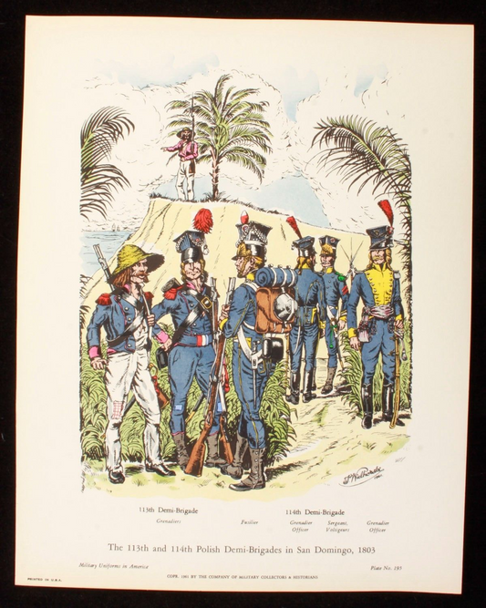 The 113th & 114th Polish Demi-Brigades in San Domingo 1803 Illustration 11x14