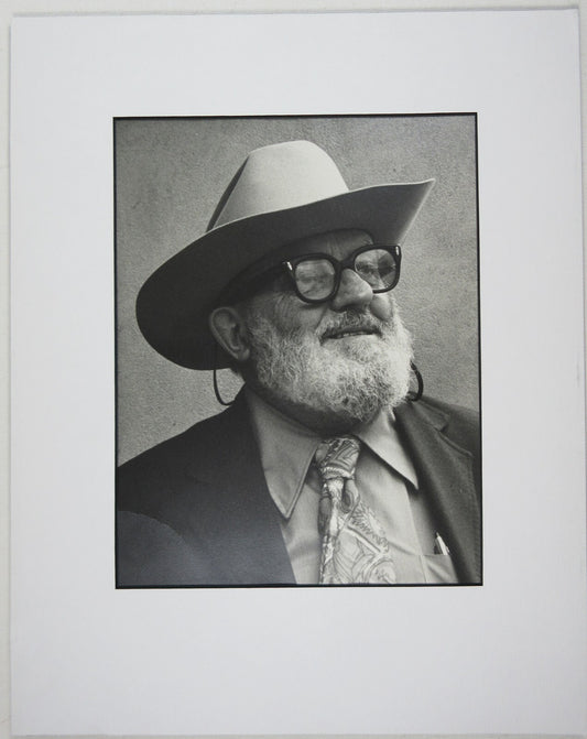 ANSEL ADAMS BY EDWARD FARKAS,1978. 10X8 B&W IN 14X11MAT. VINTAGE ORIGINAL.