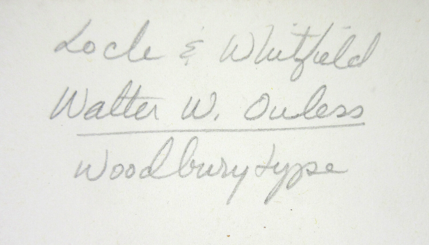 WALTER W. OULESS. 4.5X3.5 OVAL WOODBURYTYPE ON 11.25X8.5 INCH PAGE IN 11X14 MAT.