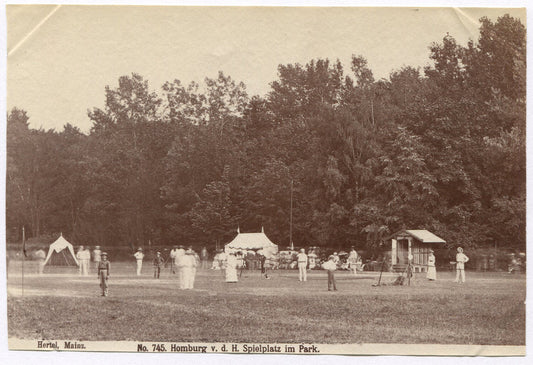 UPPER CLASS LEISURE IN PARK. UNMOUNTED ALBUMEN.