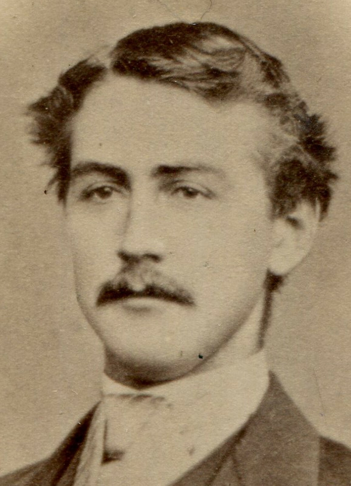 PROPER AND HANDSOME YOUNG MAN W/MUSTACHE. CDV. ST. JOHN, NEW BRUNSWICK, CANADA.