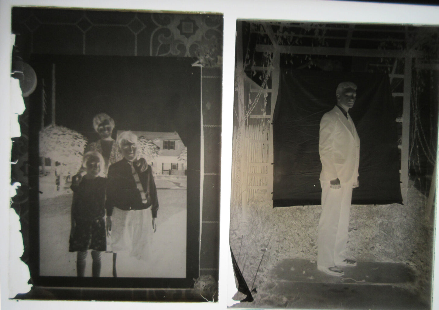 AMERICAN FAMILY. 5X7 GLASS NEGATIVES. 5 SET.