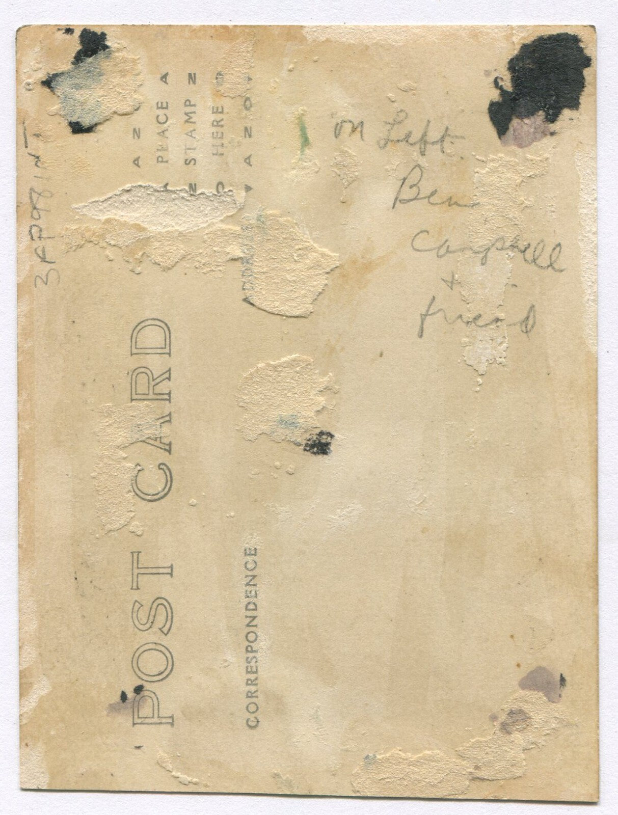 WWI ERA SOLDIER W/FRIEND.  4.75X3.5 PHOTO POSTCARD.