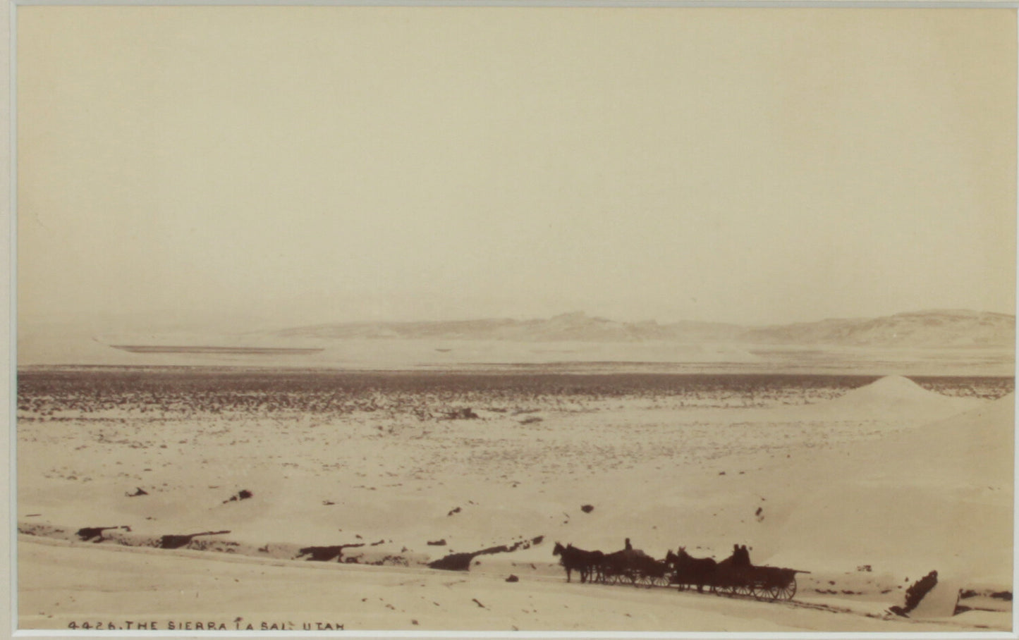 WILLIAM HENRY JACKSON, WAGON IN SIERRA, LA SAL, UTAH. CABINET CARD. 8 X 10 FRAME