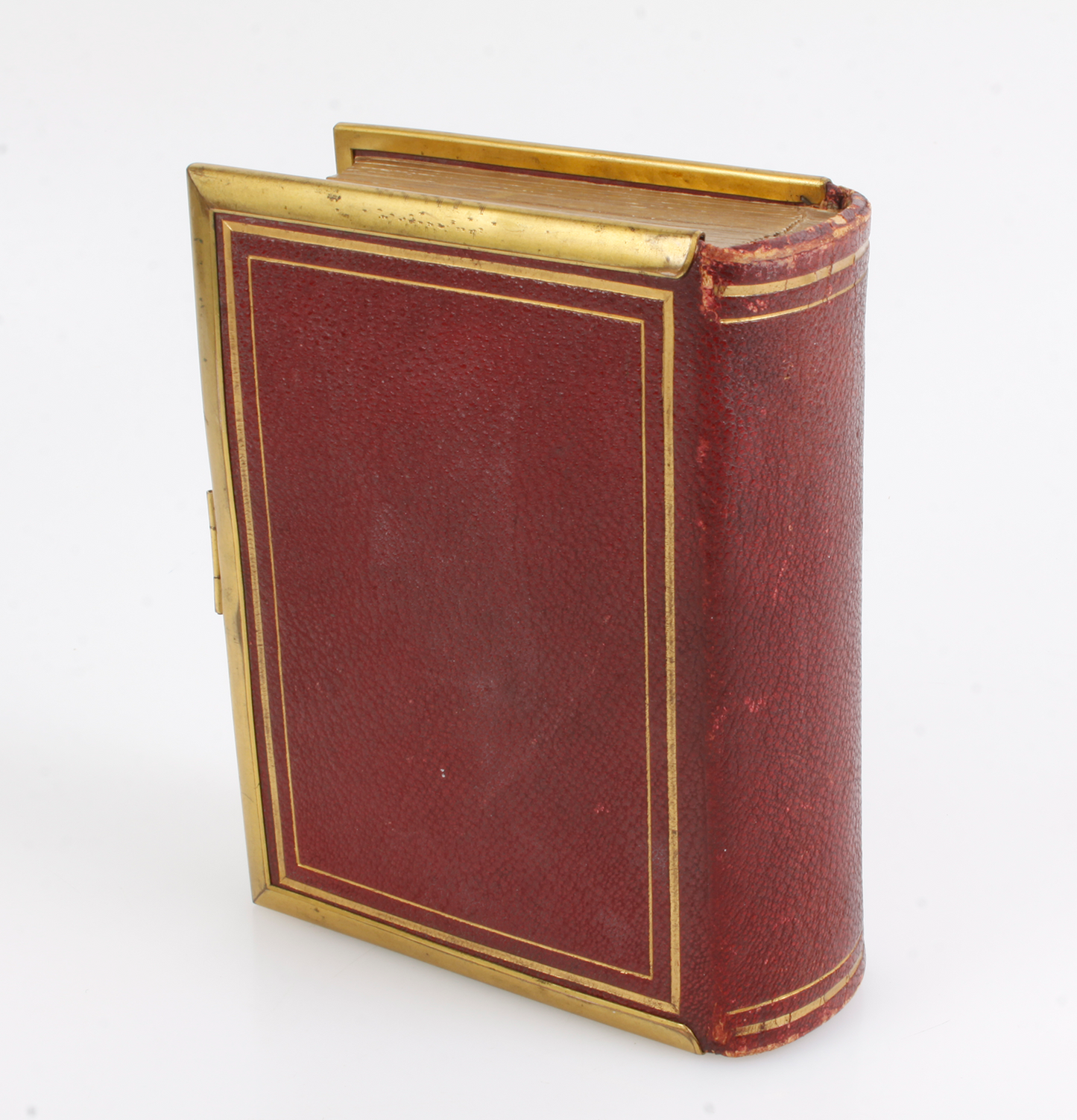 19th Century CDV Photo Album Leather and Brass, All Pages Good, Some Inscribed