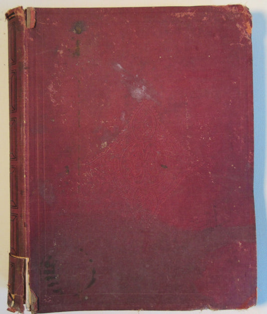 ANTIQUE PHOTO ALBUM, DISTRESSED PRESENTATION. PAGES SLIT TO HOLD 8X10 PHOTOS.