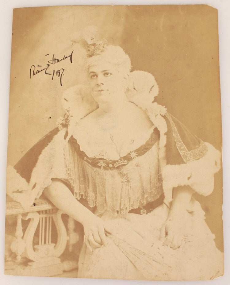 8X11 1897 PORTRAIT OF ACTRESS, SIGNED, IN QUEEN COSTUME - SAN FRANCISCO