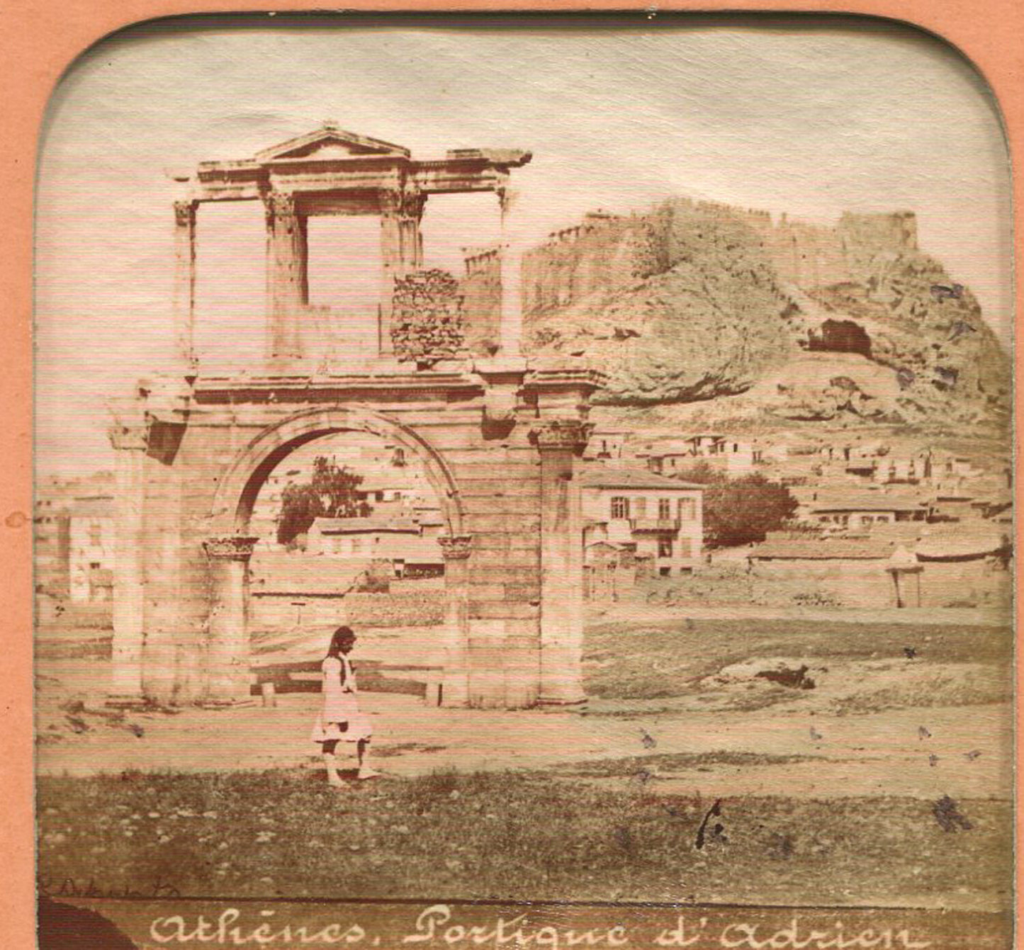 RUINS OF THE ACROPOLIS. TINTED STEREOVIEW TISSUE.