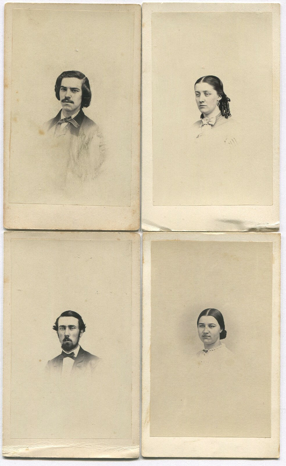 FAMILY GROUP, CDV 4 SET. WINSTED, CONN.