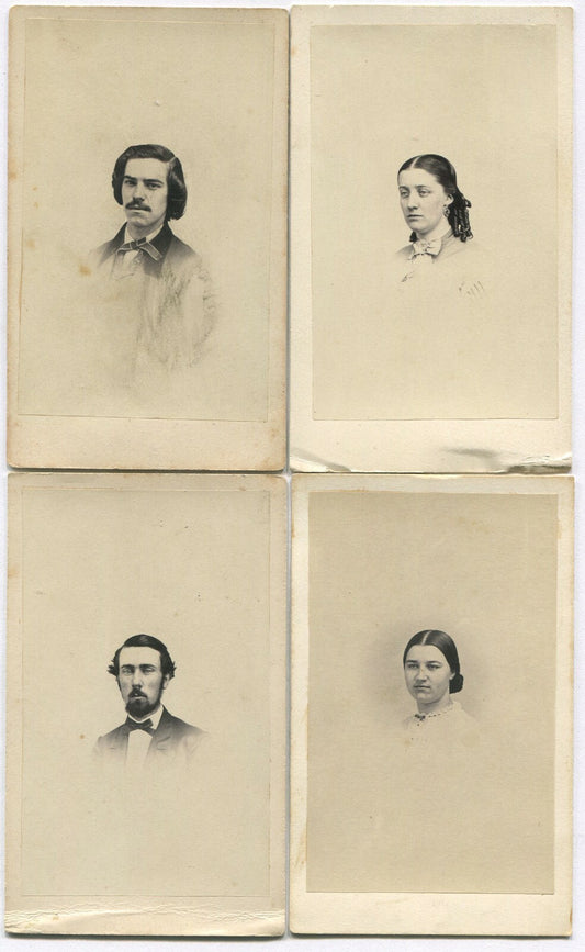 FAMILY GROUP, CDV 4 SET. WINSTED, CONN.
