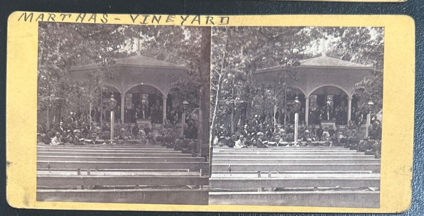 Vintage Stereoview Card: ���Marthas Vineyard ��� 3.5x7in
