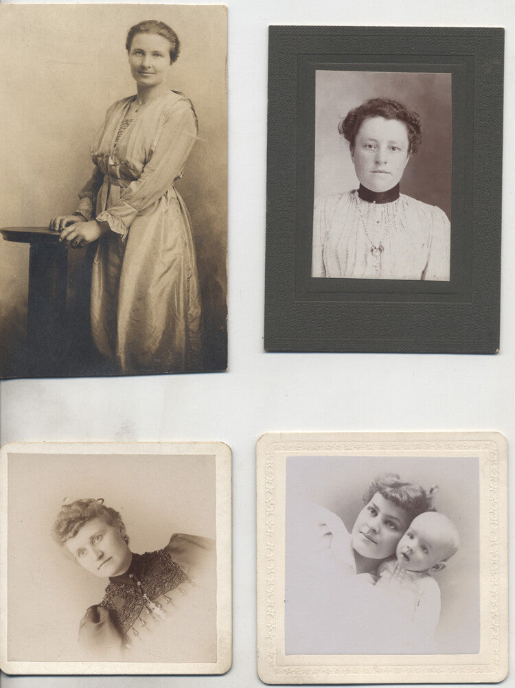 PORTRAITS OF WOMEN W/ CURLY HAIR, SET OF 4 - CHICAGO, ILL