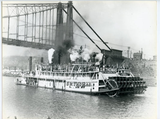 Vintage Photographs lot of 3 Pittsburgh Paddle/Steamboat on Monongahela River