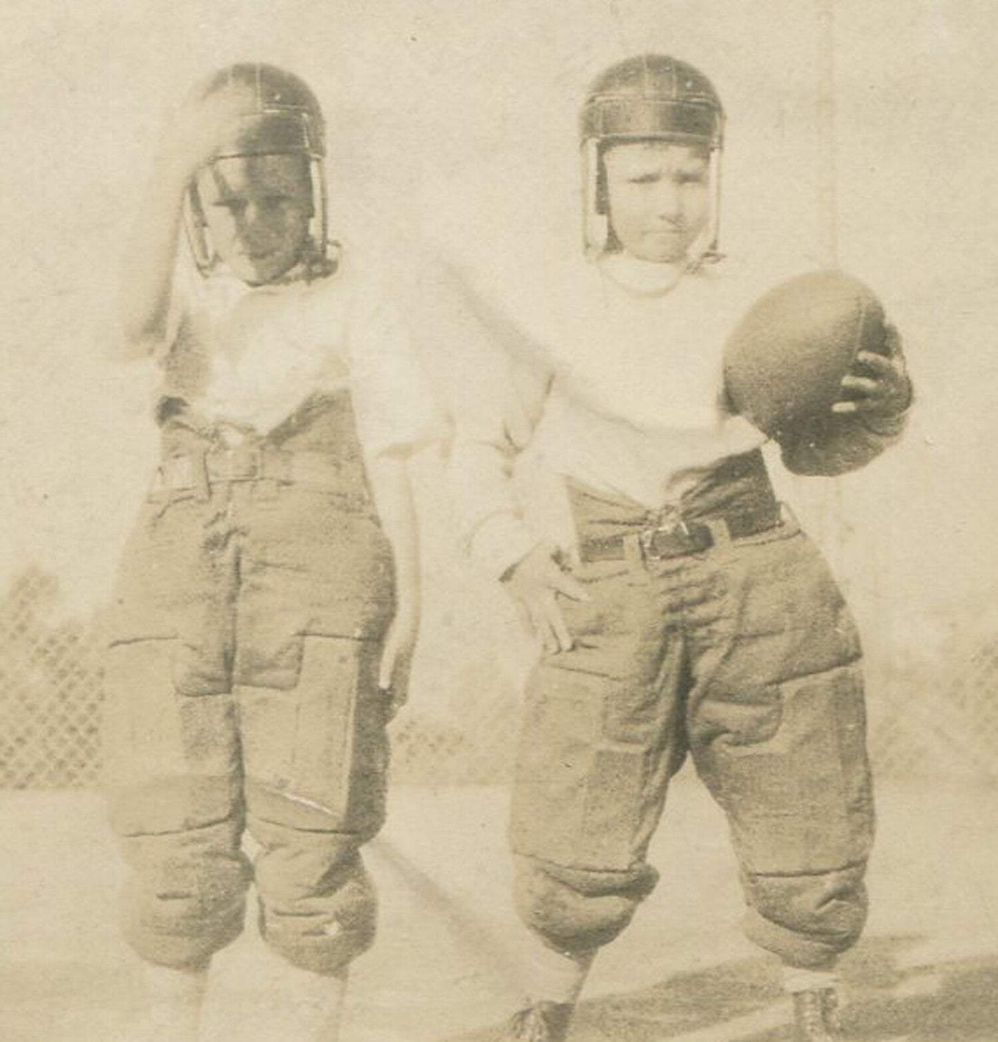 Vintage 1920s130s Boys Football Photo - Tonal B&W, 4.5x2.75 in, Original Print Wall Art