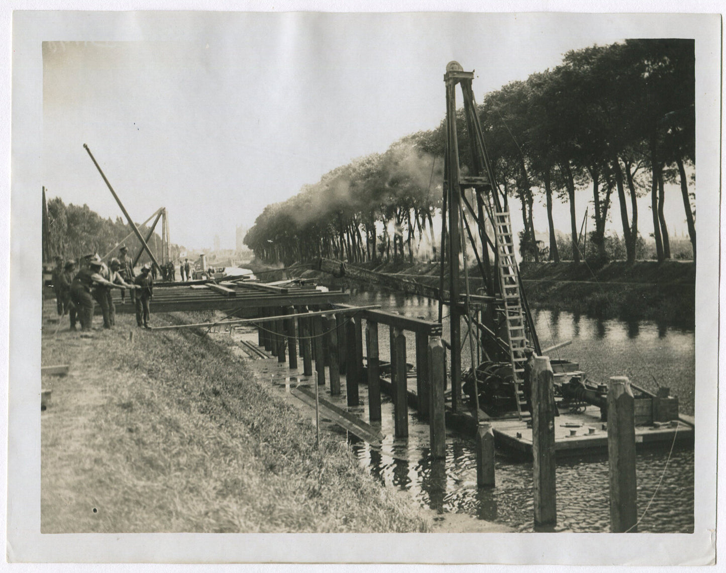 WWI British Troops Photograph 8x10 Reprint of Wharf Construction Historical