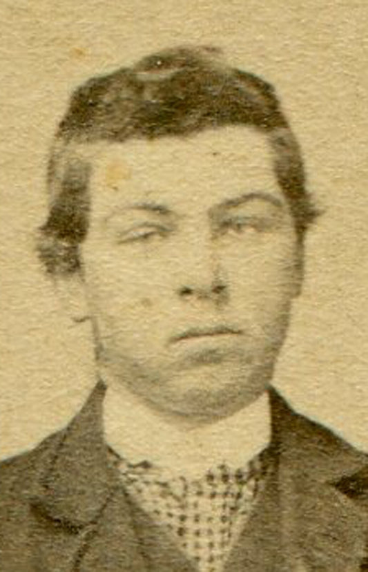 MAN, STANDING POSE IN POSING STAND. CDV. SUNBURY, PA.