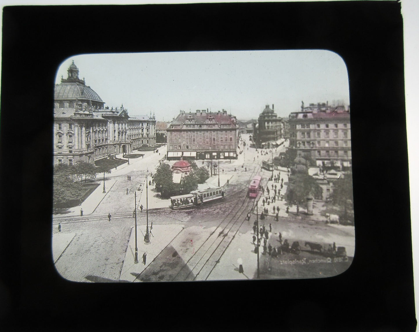 STREET SCENE. MUNICH, GERMANY. PHOTO ON GLASS.