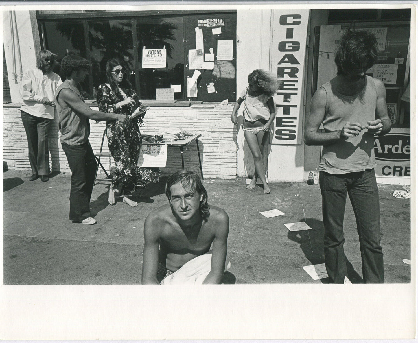 YOUTH VOTER REGISTRATION, 1960-70. BLACK AND WHITE SILVER PRINTS DIMENSIONS 8X10