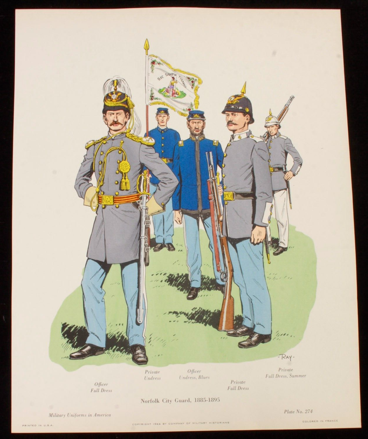 Norfolk City Guard 1885-1895 Illustration 11x14