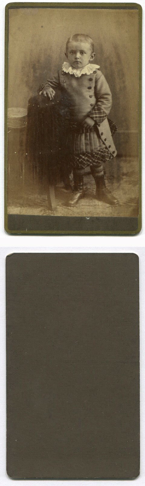 YOUNG CHILD IN QUITE THE OUTFIT. CDV.