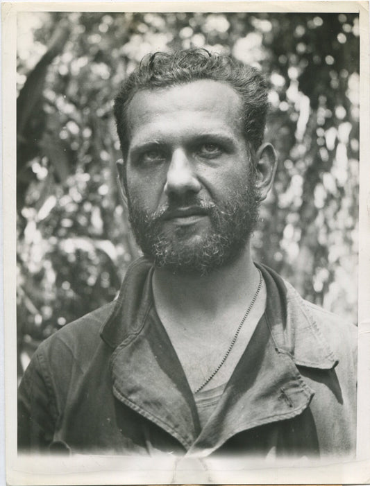 Vintage WWII U.S. Army Chaplain Father Stephen Dzienis in New Guinea 8x10 Photo
