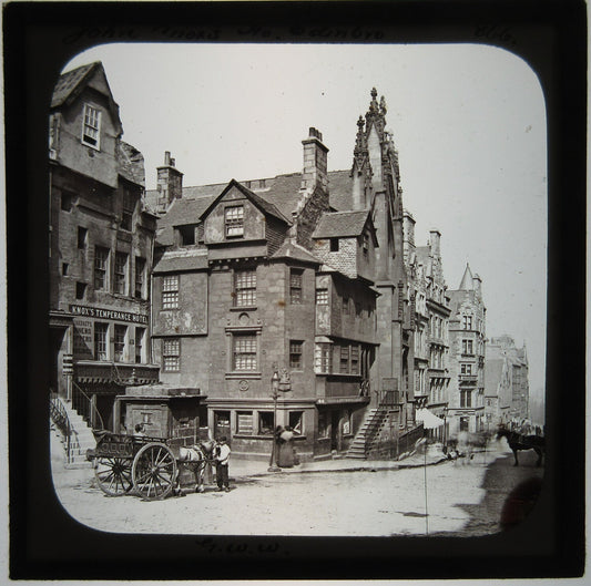 KNOX TEMPERANCE HOTEL. STREET VIEW. LANTERN SLIDE.